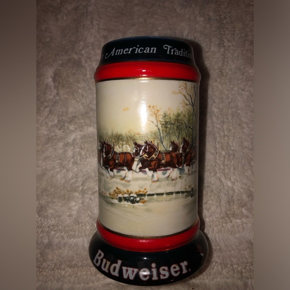 Budweiser Beer Stein Mug 1990 Budweiser beer-stein pre-owned - Picture 5 of 14